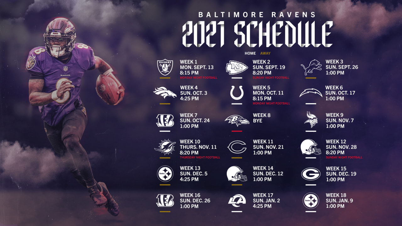 Baltimore Ravens NFL schedule for 2022-2023 season