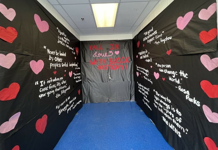 Amazing+Valentines+Black+History+Month+display+outside+Mr.+Lyons+room.+