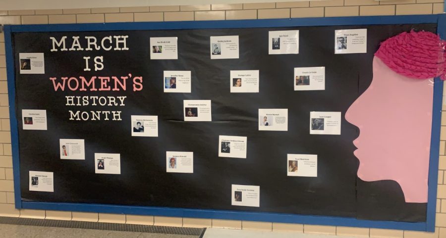 Kenwoods Womens History Month Wall display created by Ms. Worthy. 