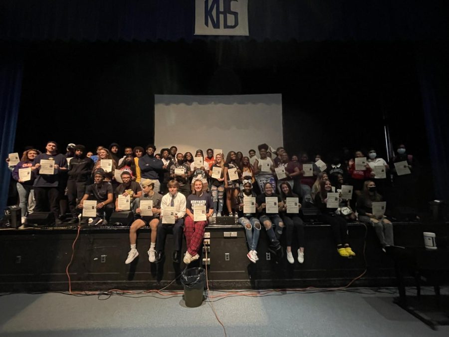 Seniors at their Senior Signing Day on May 2. 