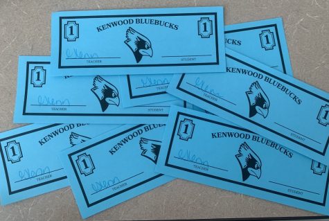 Daily teachers give out blue bucks to KHS students engaged and on task in class. 