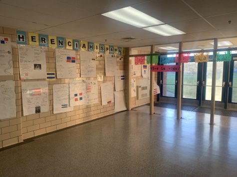 The World Languages Hallway recognizing and celebrating Hispanic Heritage Month. 