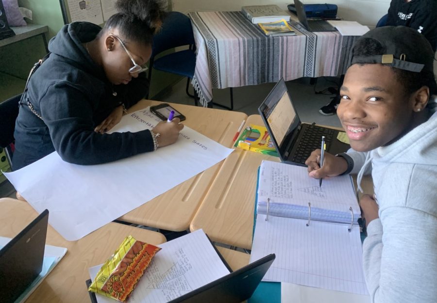 Khi and Tyleah working hard in class to get the second quarter off with solid grades. 