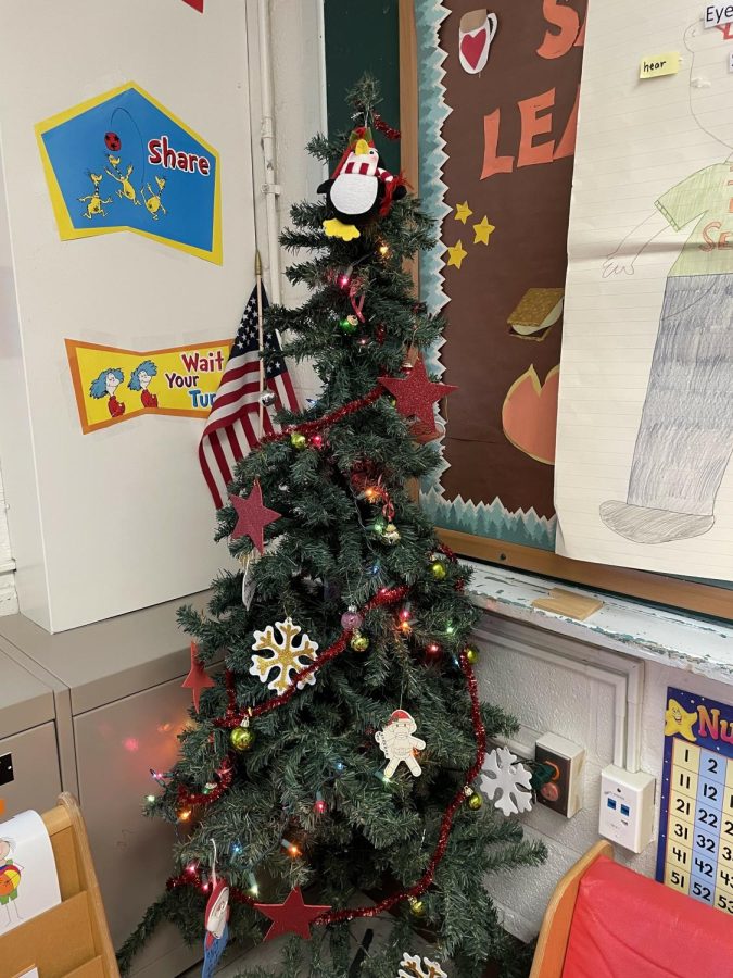 The festive tree in Ms. Millers classroom.