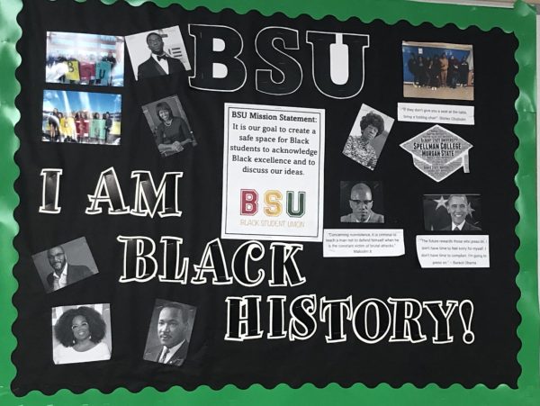 Kenwood Black Student Union decorated bulletin boards in the building in honor of Black History Month.