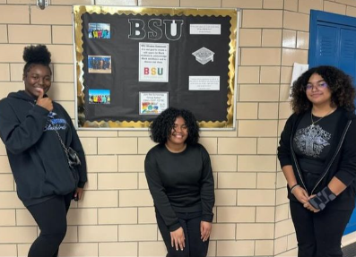 Students of the Black Student Union helped create bulletin boards around the school for Black History Month last month. 