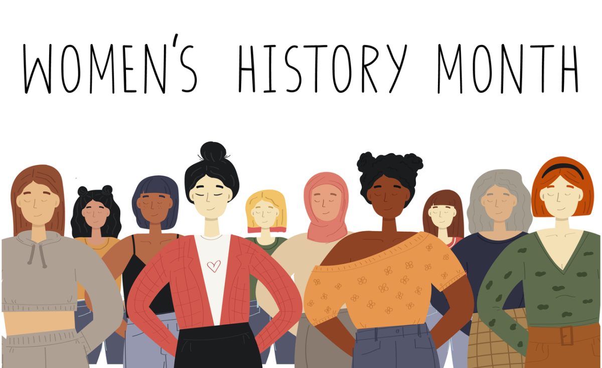 Womens+History+Month+concept.+A+group+of+women+of+different+race.+Celebrated+annually+in+march.