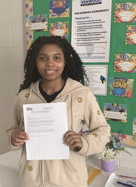 Sophomore Divyne Daniels was recognized as the runner up finalist in the Racial Justice Poetry Contest with her poem Parched.