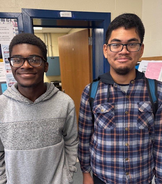 Destiny Imo, Senior, String Bass (left)
Gabriel Thomas, Junior, Violin (right)