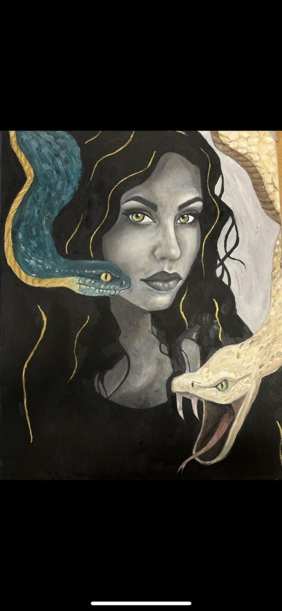 Feature art on display by senior artist Maryam Alfatlah. 